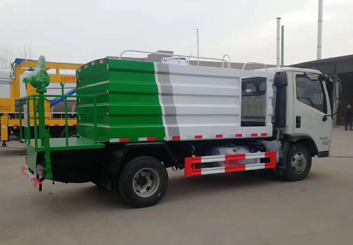 藍牌灑水車報價_國六福田時代領航5方藍牌抑塵車廠家價格4